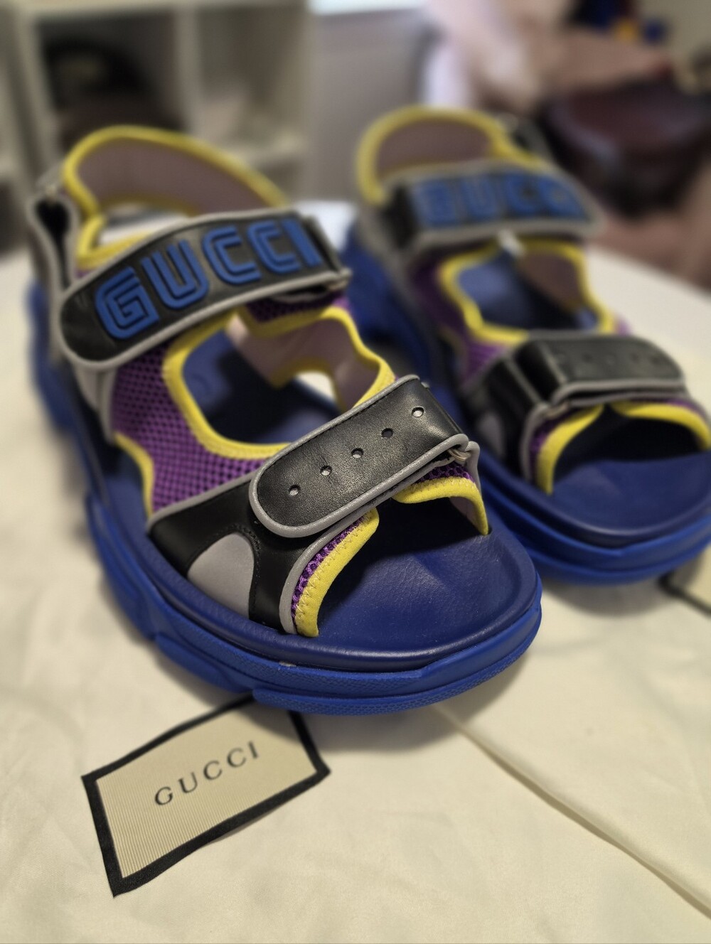 Gucci Rubber Colorblock Pattern Sandals - Picture 2 of 6